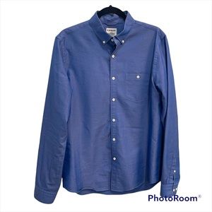 EXPRESS button down dress shirt mens medium blue long sleeve